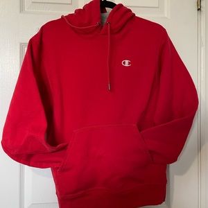 Red champion hoodie